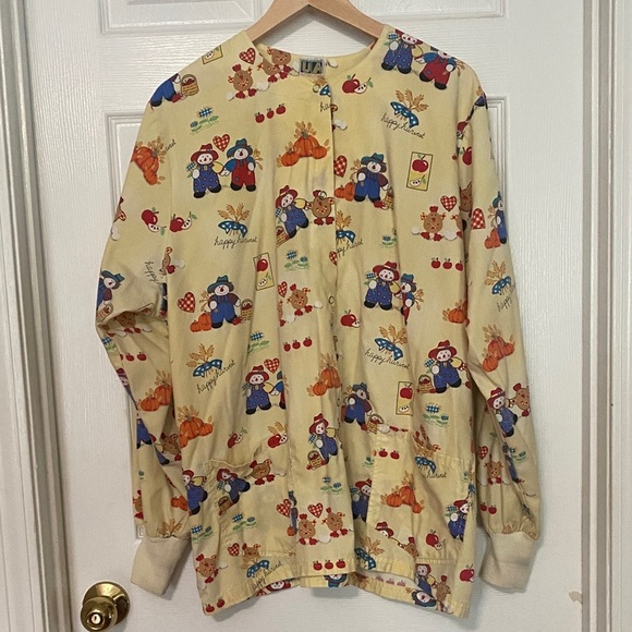 Uniform Advantage Festive Fall Print Scrub Jacket - Picture 1 of 4